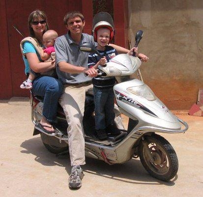 braze family in a motorcycle